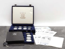 Fourteen European Football Championship 1996 silver proof crown size medals and two smaller coins,