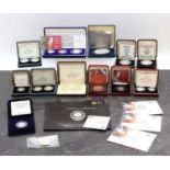 A collection of Royal Mint silver proof piedfort and silver proof coins,