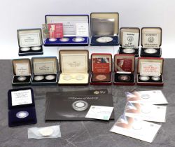 A collection of Royal Mint silver proof piedfort and silver proof coins,