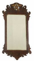 A George II style mahogany fretwork mirror,
