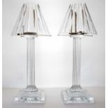 A pair of William Yeoward glass table lamps,