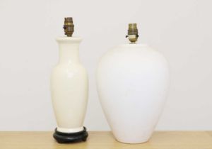 Two porcelain table lamp bases,
