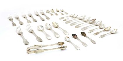 A collection of Victorian Irish silver flatware,