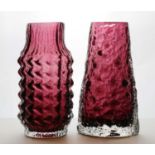 A Whitefriars Aubergine Pineapple glass vase,