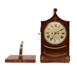 A Regency mahogany and brass inlaid bracket clock