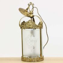 A Regency-style gilt-metal and glazed lantern