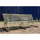 A Victorian wrought iron bench