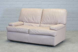 A two seater leather sofa,