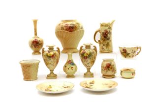 A collection of Royal Worcester blush ivory porcelain
