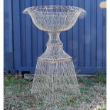 A wire work urn and stand,