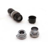 A collection of Leica LTM lenses