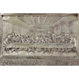 A silver plated copper panel,