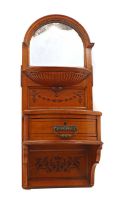 A Victorian satinwood and marquetry wall cabinet,