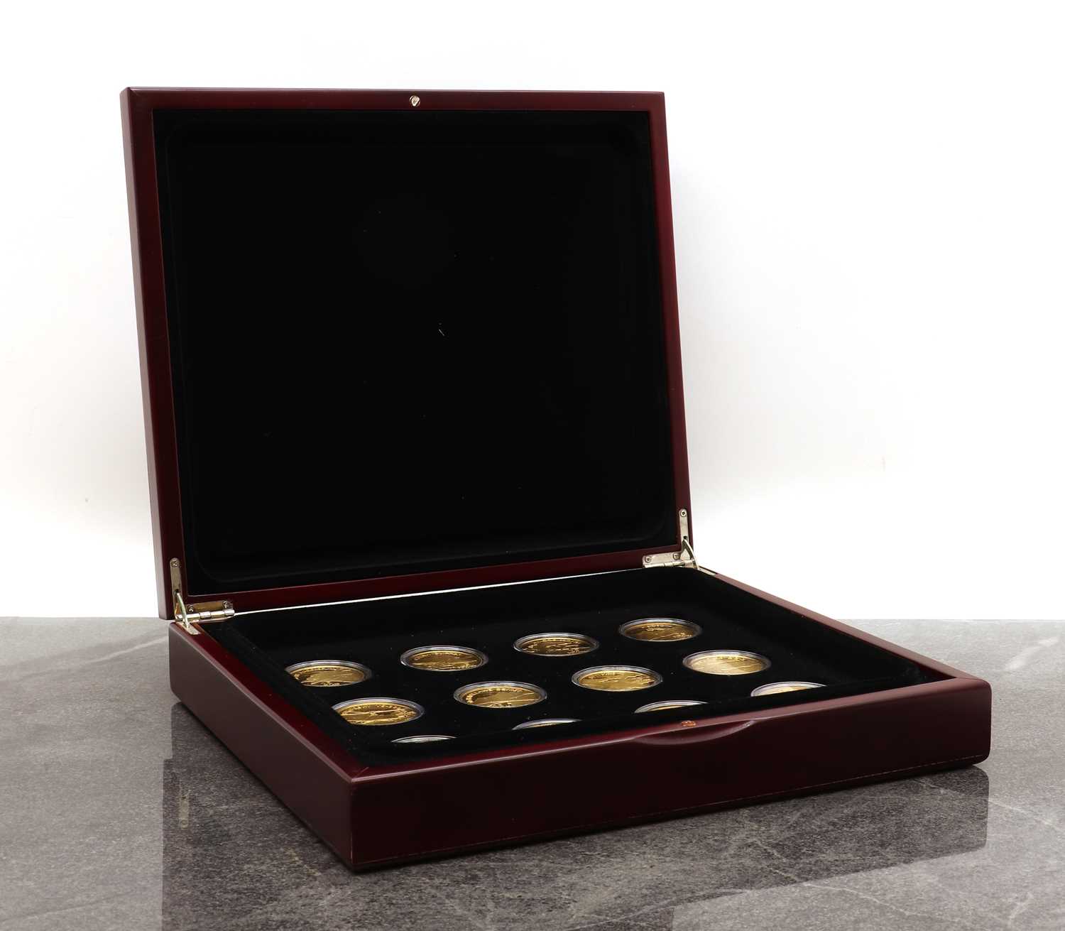 A set of twelve gold plated 999 fine silver proof crown size coins, - Image 2 of 5