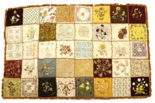 A Victorian hand-embroidered quilt,
