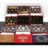 A collection of Royal Mint annual uncirculated brilliant coin packs,
