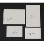 Four Yoko Ono autographs