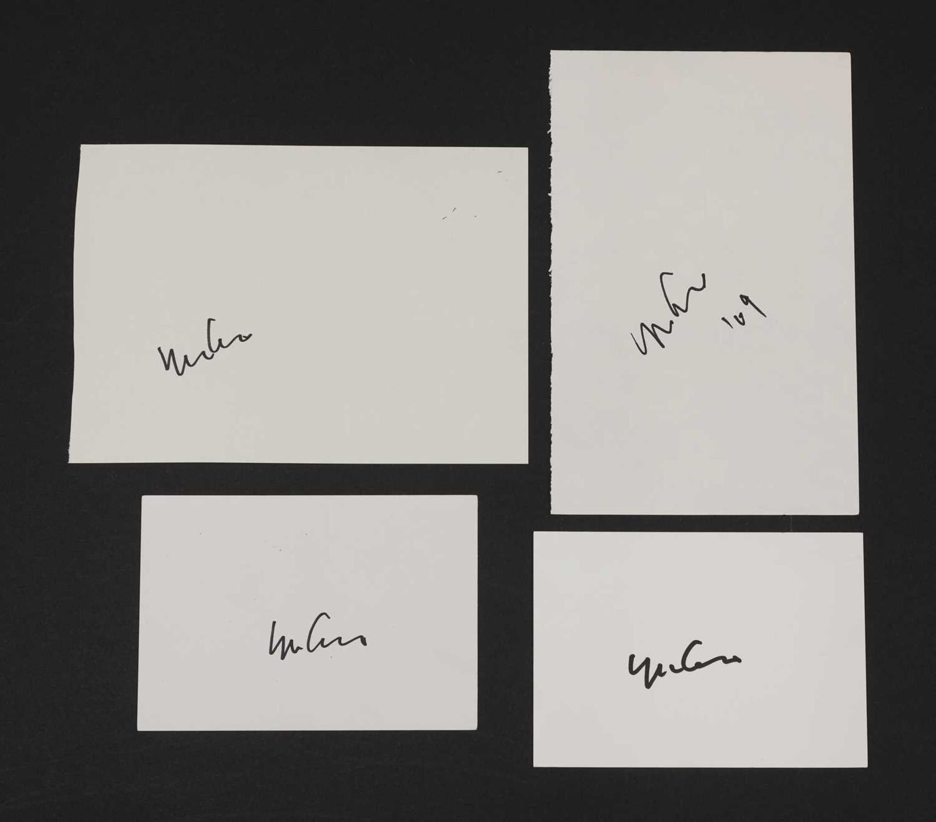 Four Yoko Ono autographs