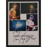 Dire Straits: Mark Knopfler autograph on promo card, / Elton John: signed photograph, / Elvis Coste