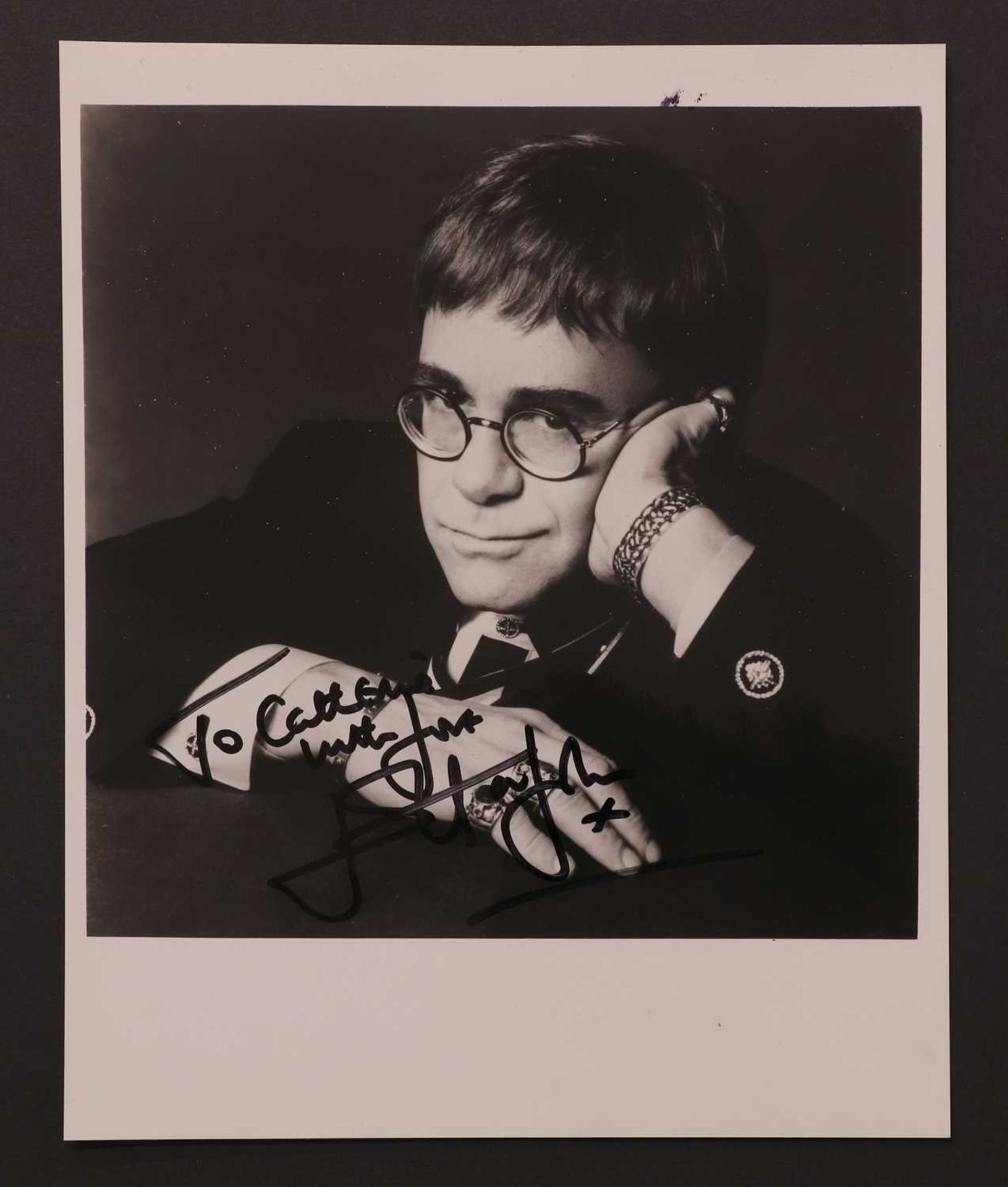 Dire Straits: Mark Knopfler autograph on promo card, / Elton John: signed photograph, / Elvis Coste - Image 5 of 5