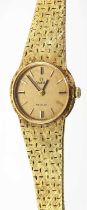 An 18ct gold ladies' Omega De Ville quartz bracelet watch,