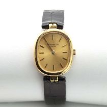 A ladies' 18ct gold Patek Philippe mechanical strap watch,