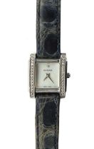 A ladies stainless steel diamond set Bucherer quartz strap watch,