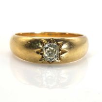 A Victorian single stone diamond ring,