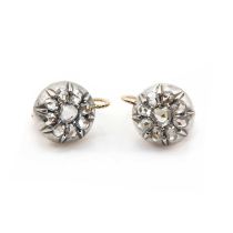 A pair of Continental diamond set cluster drop earrings, c.1910,