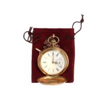 An early 20th Century Swiss gold top wind hunter pocket watch,