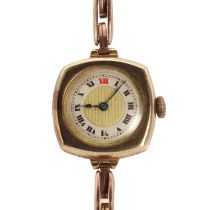 Two ladies' gold mechanical bracelet watches,