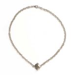 A sterling silver T-bar necklace, by Asprey,