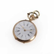 A Continental gold open faced fob watch,