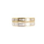 An 18ct gold half eternity ring,