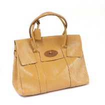 A Mulberry nude wrinkled patent leather Bayswater handbag,