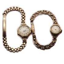 Two ladies' gold mechanical watches,
