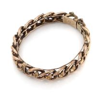 A Victorian chain and ivy leaf hinged bangle