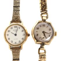 A 9ct gold ladies' mechanical bracelet watch,