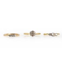 Two small diamond rings,