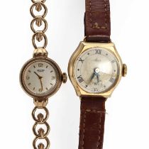 Two 9ct gold ladies' watches,