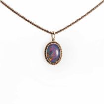 A 9ct gold opal triplet pendant,
