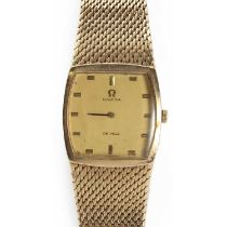A gentlemen's 9ct gold Omega De Ville mechanical bracelet watch,