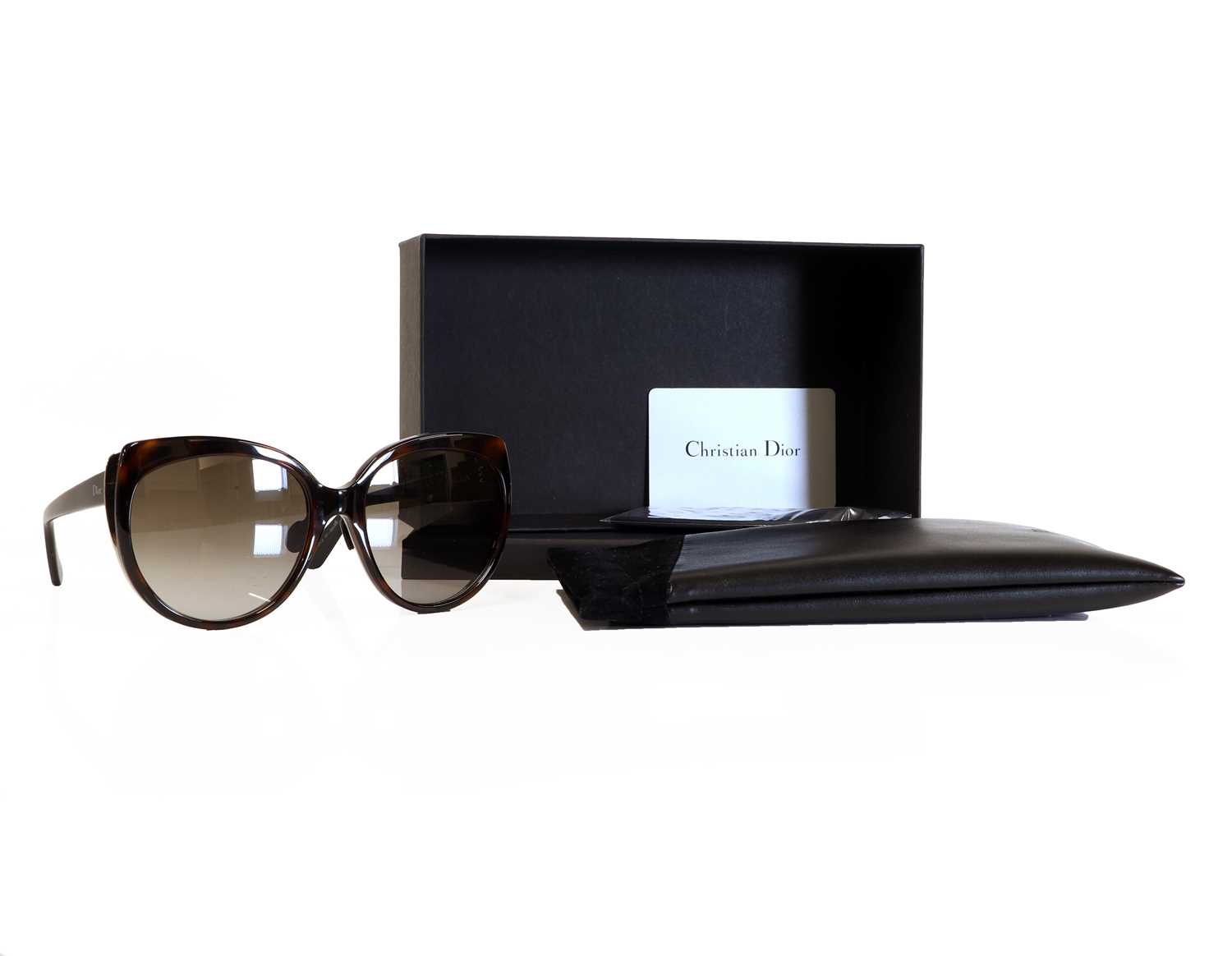 A pair of Christian Dior faux tortoiseshell and silver-rimmed sunglasses, - Image 7 of 9