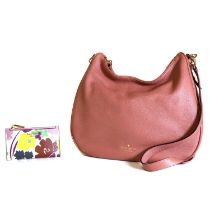 A Kate Spade dusty pink slouch shoulder bag,