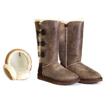 A pair of Ugg W Bailey button triplet bomber boots,