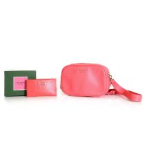 A Kate Spade coral leather camera bag,