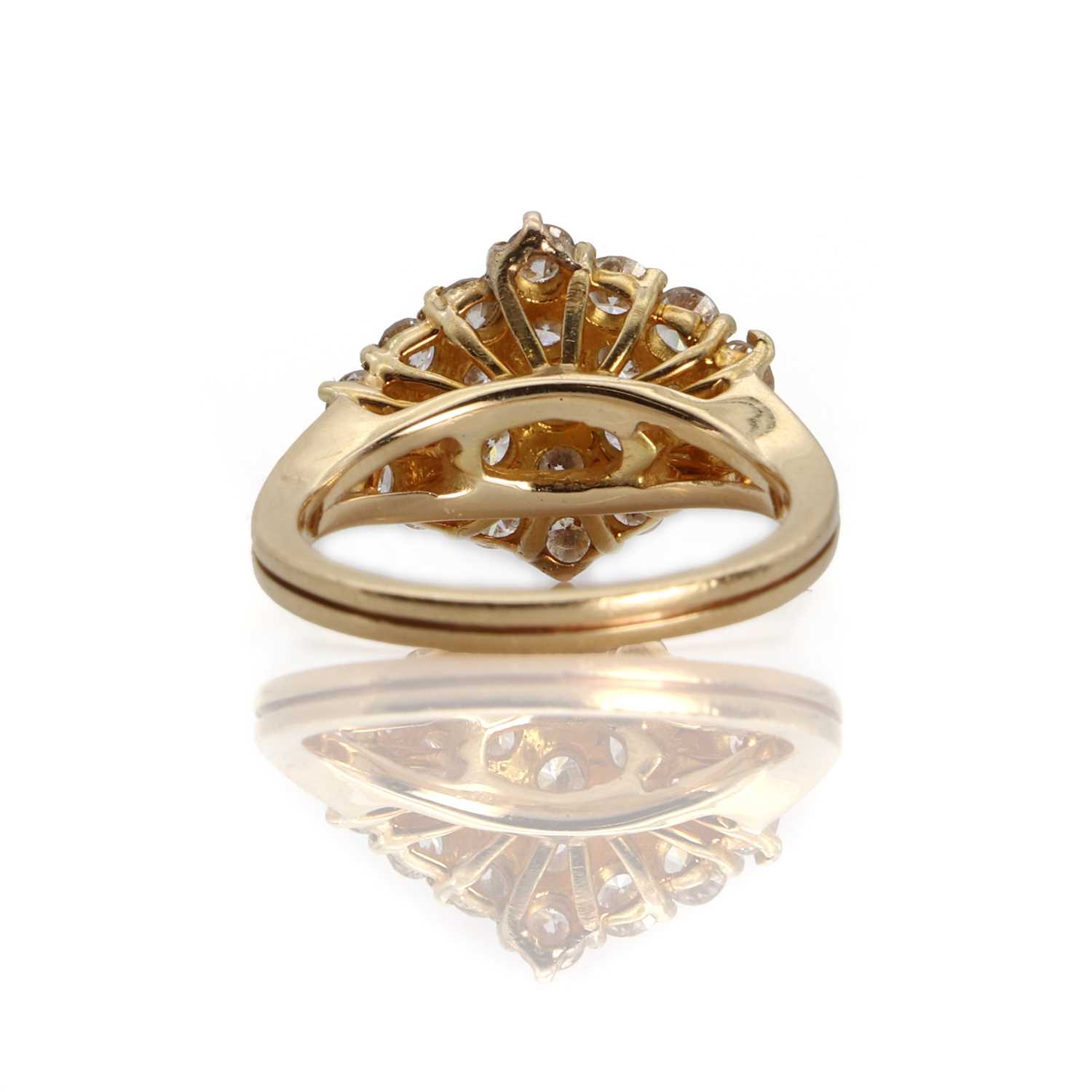 A lozenge shaped diamond panel ring, - Image 2 of 3