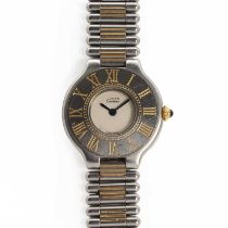 A stainless steel Cartier Must de quartz bracelet watch,