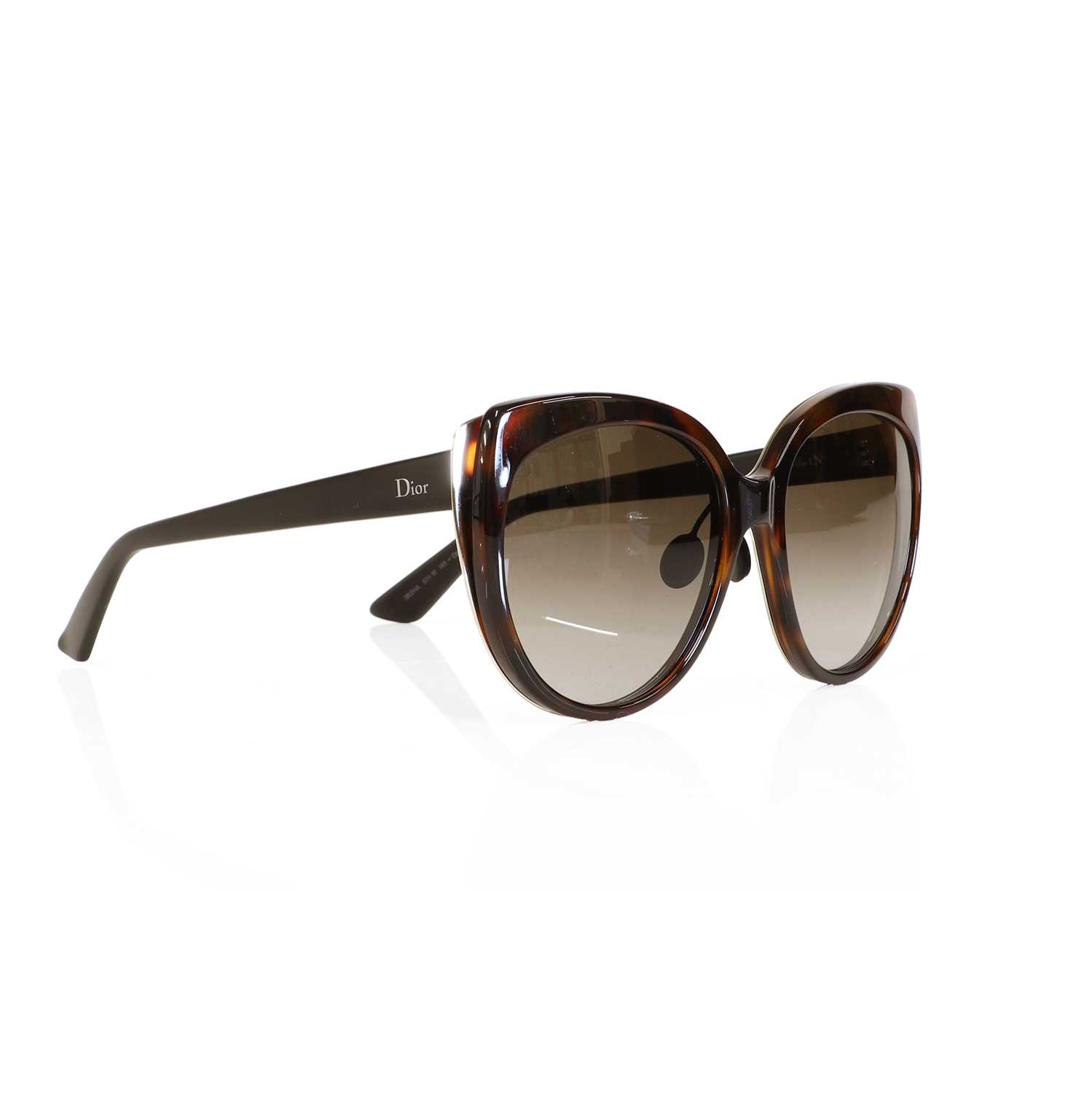 A pair of Christian Dior faux tortoiseshell and silver-rimmed sunglasses, - Image 9 of 9