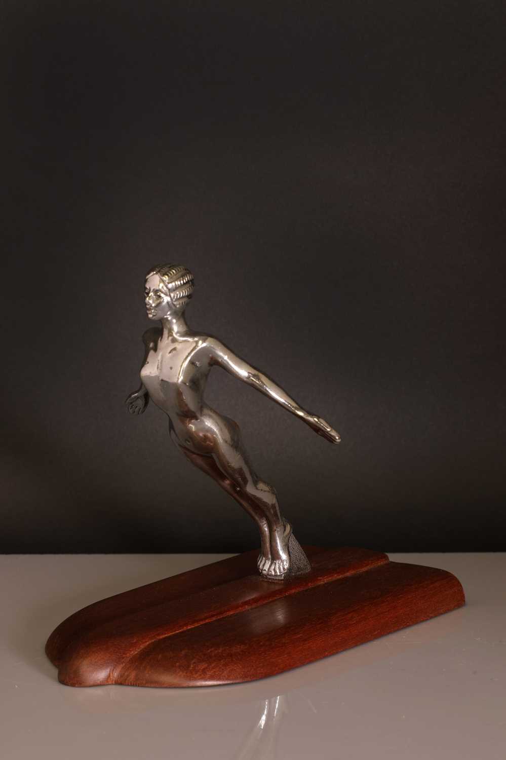 An Art Deco 'Desmo' cast and chrome car mascot, - Image 4 of 4